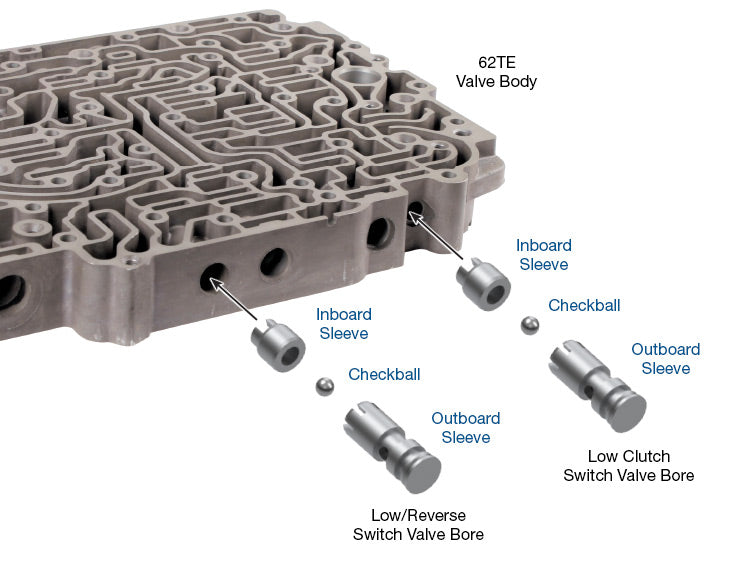 62TE Oversized Low/Reverse Switch Checkball Sleeve Kit Part No. 92835-47K