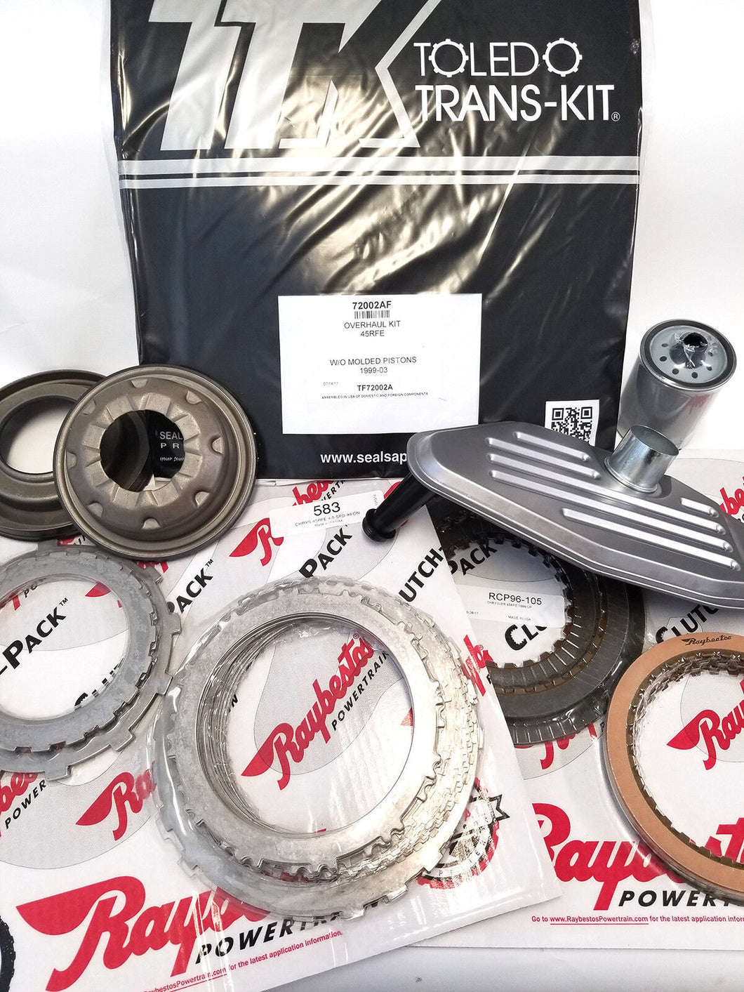 45RFE Master Rebuild Kit 2006 Up 4 WD only Spin On Pistons Frictions Steels
