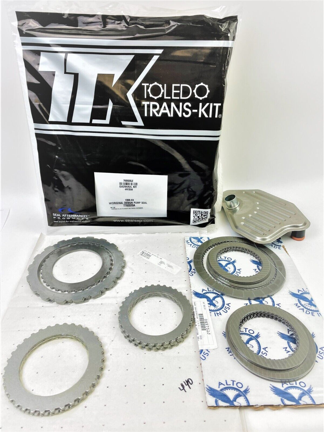 4R70W TRANSMISSION MASTER REBUILD KIT 1996-2003 with Alto Clutches and Filter